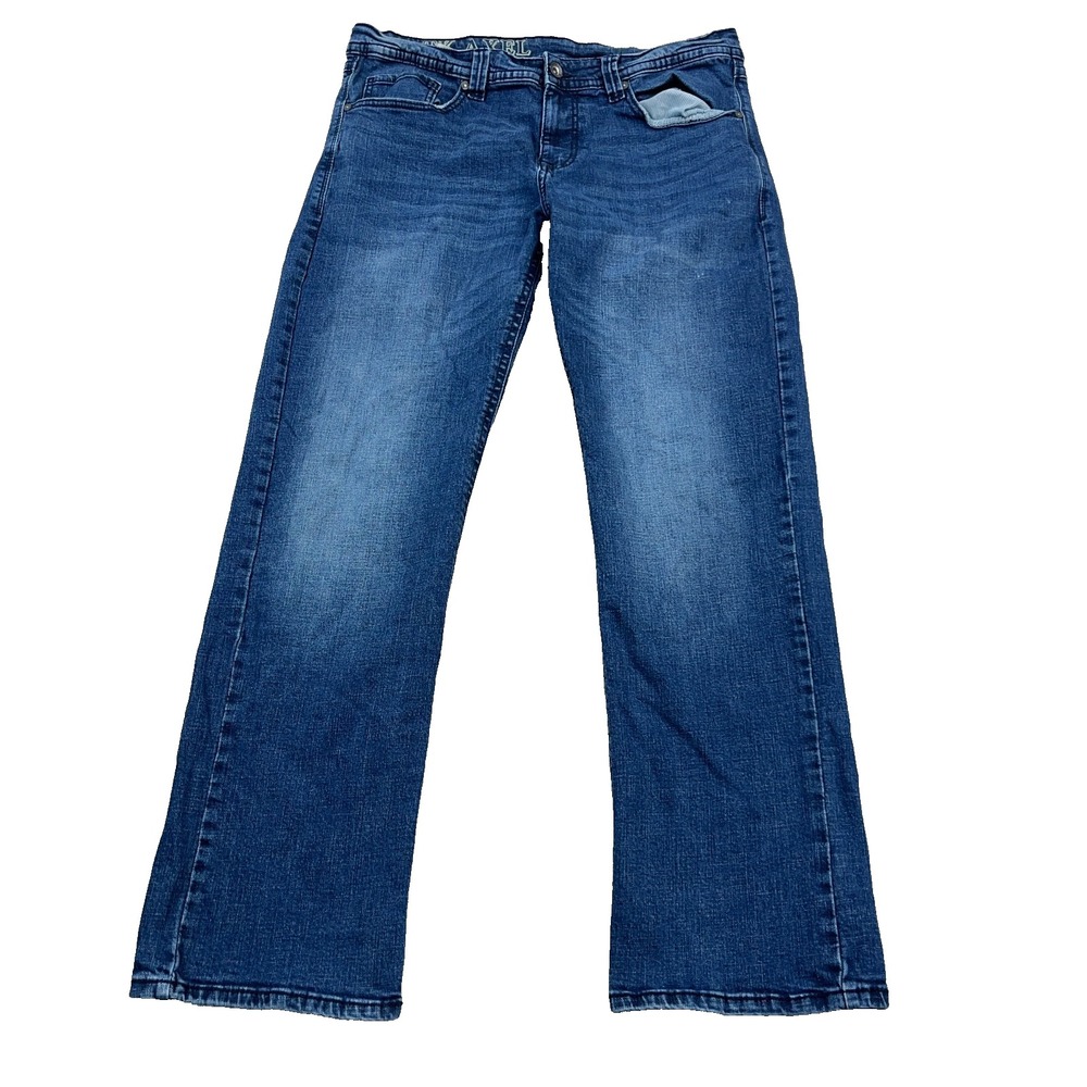 TK Axel Jeans Men 36x34 Relaxed Straight Leg Med Wash Denim Western Treadwell C